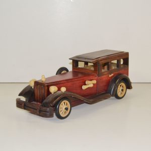 WOOD HAND MADE VINTAGE OLD CAR DESIGN COLLECTION ITEM