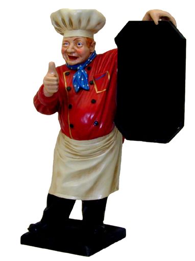 CHEF WITH CHALK BOARD DESIGN HAND PAINTED ITEM