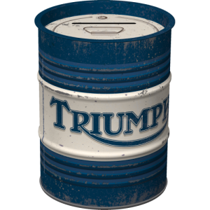 VINTAGE METAL MONEY BOX BARREL DESIGN EMBOSSED