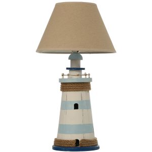 WOOD MARINE DESIGN LIGHTHOUSE LAMP SHADE