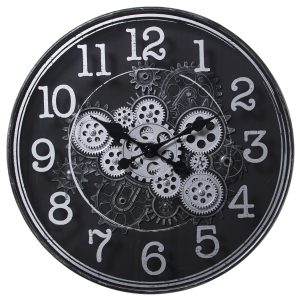 VINTAGE REAL MECHANICAL MOVING GEARS WALL CLOCK
