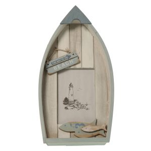 Vintage wood boat design photo frame