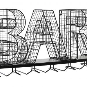 BOTTLE RACK METAL 54X10X26 PUB & BAR DESIGN BLACK
