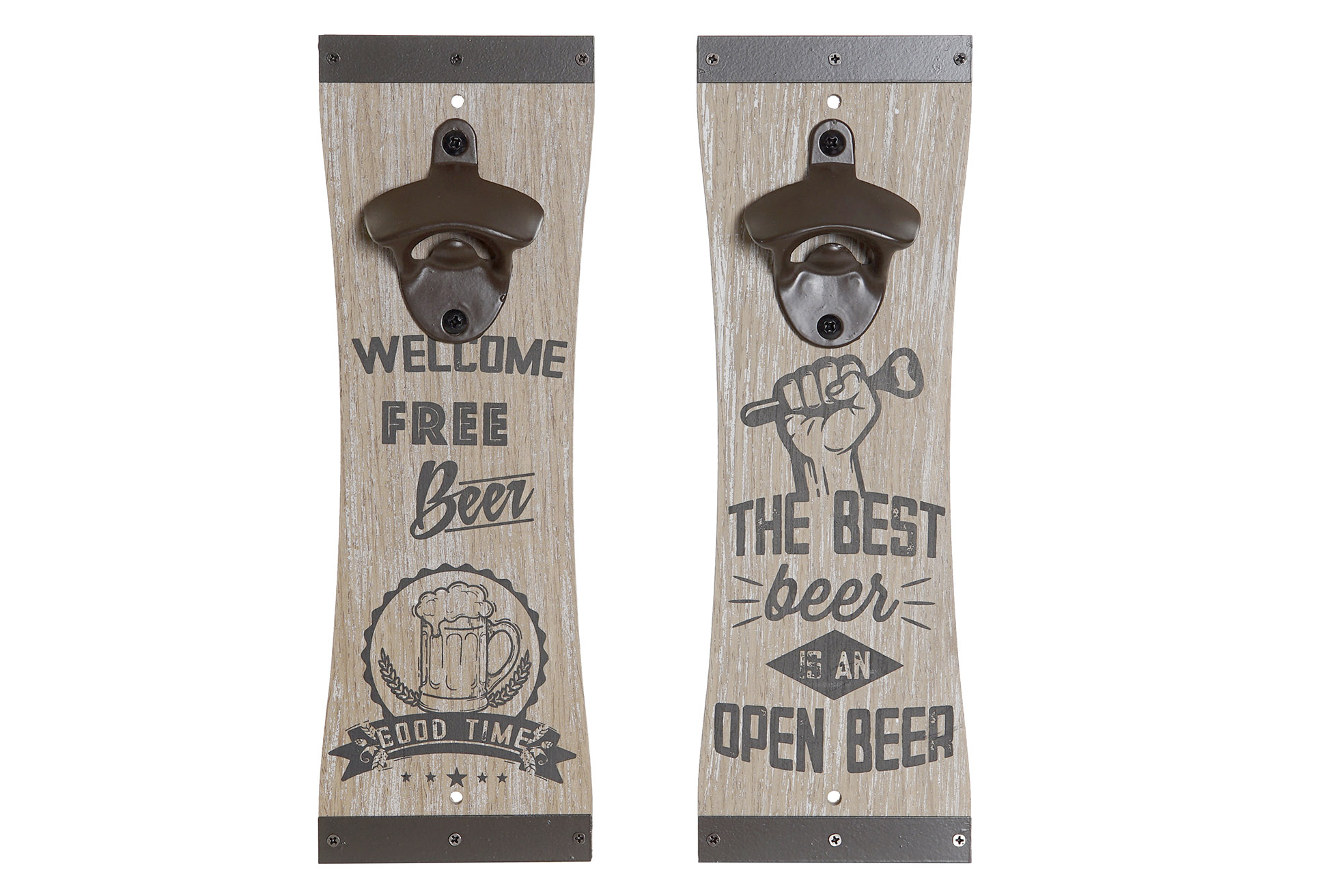 BOTTLE OPENER WOOD & IRON 10X4X30 2 MOD.