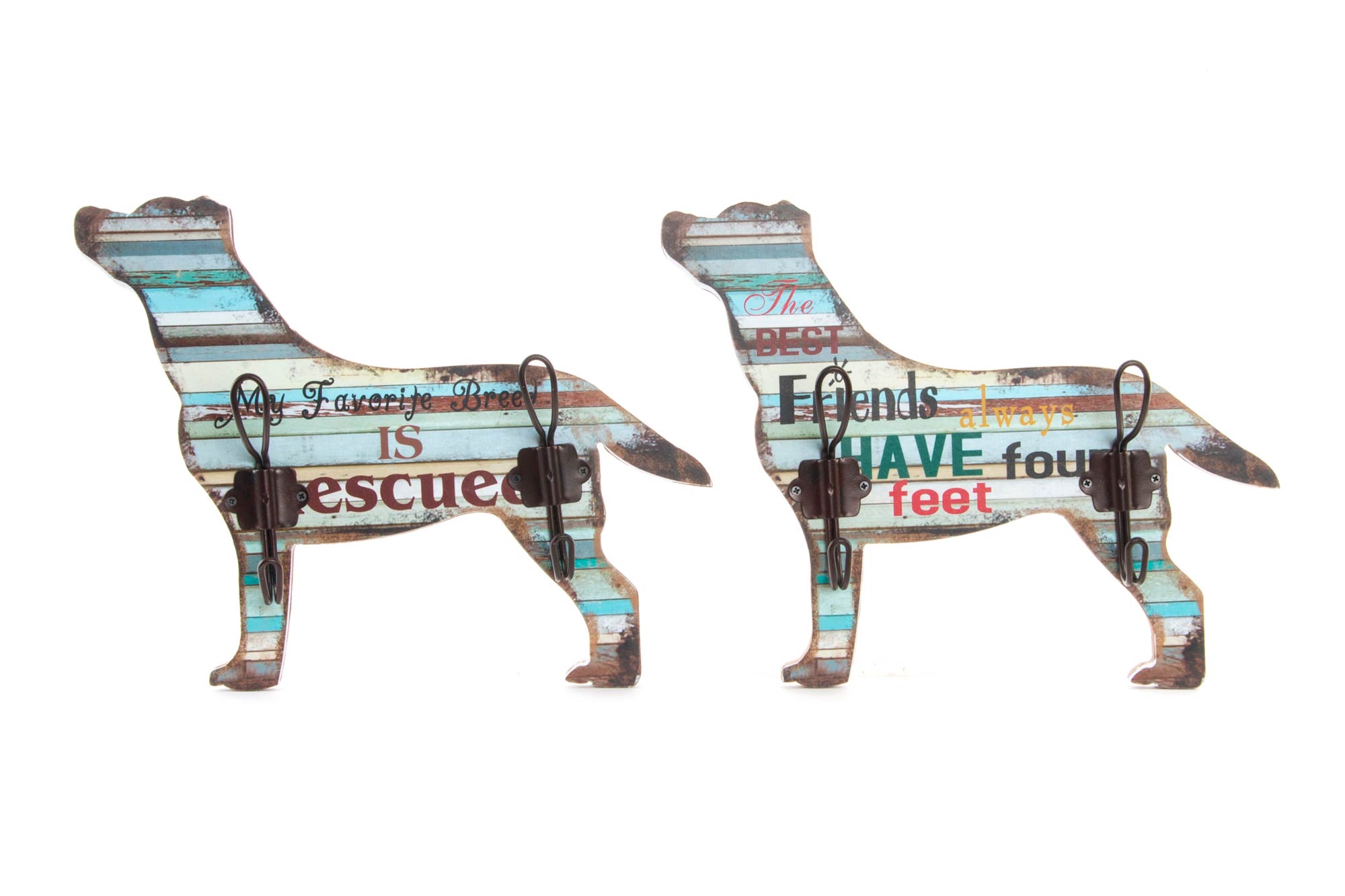 WALL CLOTHES RACK WOOD DESIGN DOG 2 MOD.