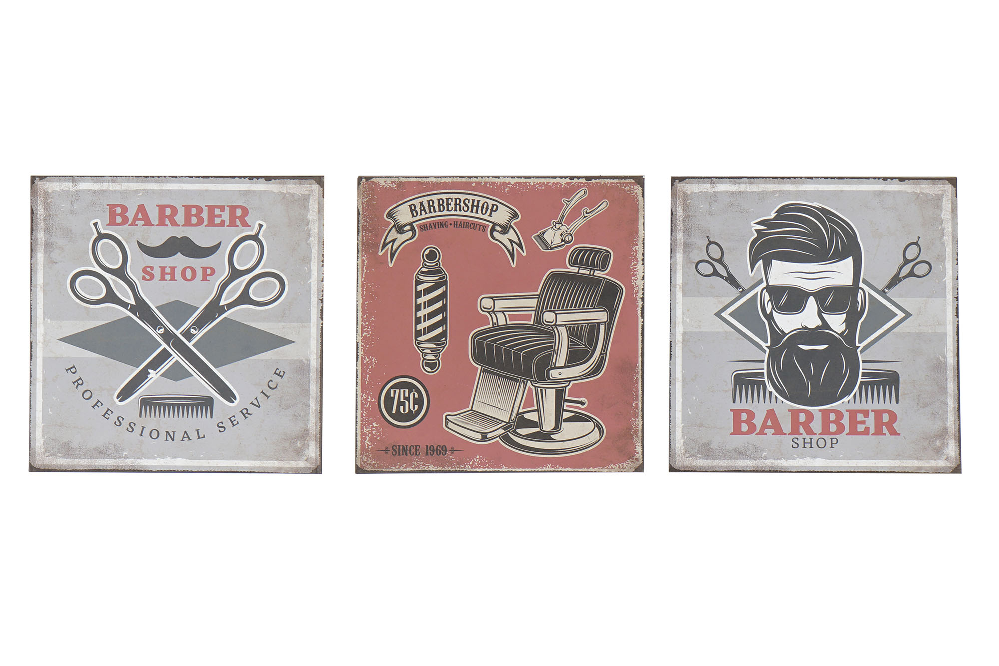 VINTAGE WALL DECORATION METAL SIGN BARBER 3 MOD