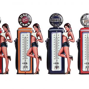 THERMOMETER METAL DESIGN FUEL STATION 4 MOD