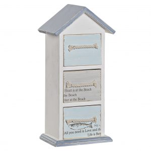 MARINE DESIGN 3 DRAWER WOOD WHITE & LIGHT BLUE