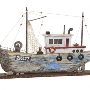 OLD WOOD DESIGN LED LIGHT SHIP AGED BLUE