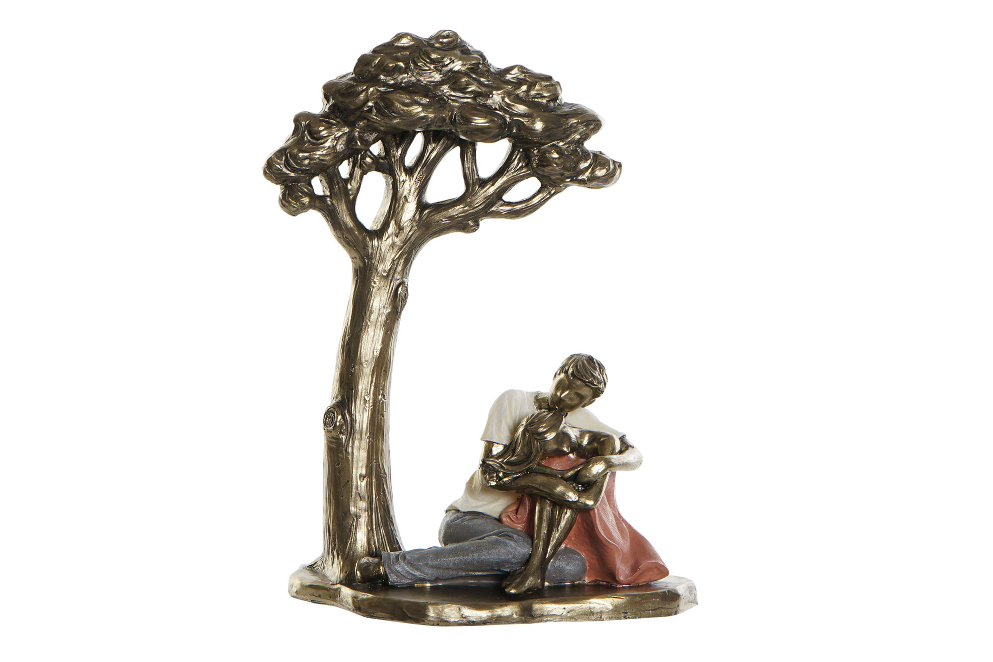 FIGURE RESIN ART DESIGN COUPLE TREE GOLDEN