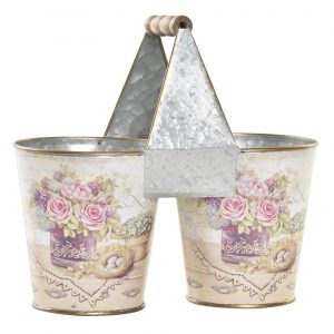 FLOWERPOT STAND METAL Vintage Design 24X12X23 LOVE PINK