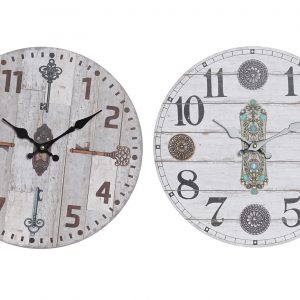 WALL CLOCK VINTAGE  WOOD DESIGN 2 MOD.