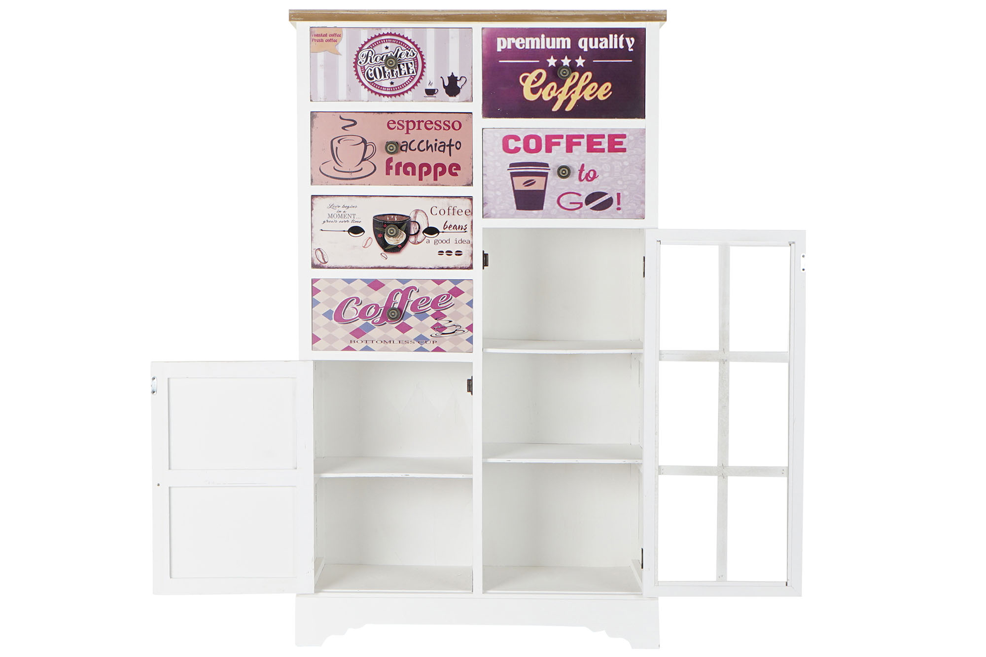 DRAWER & SHELF UNIT WOOD COFFEE DESIGN XL NATURAL - Image 2