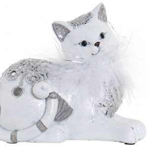 FIGURE RESIN 15X7,5X14 CAT DESIGN WHITE