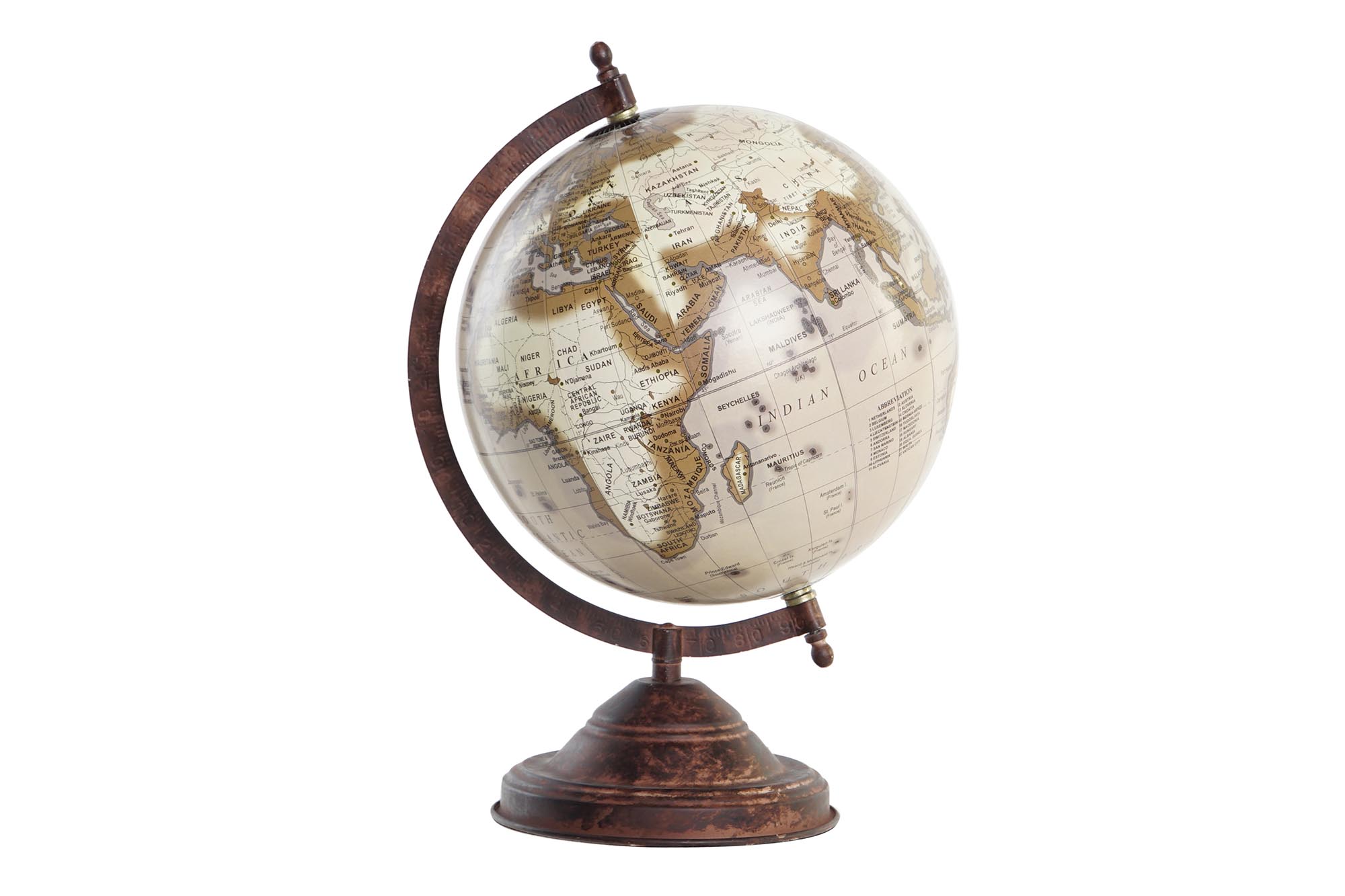 GLOBE WOOD & METAL DESIGN BROWN