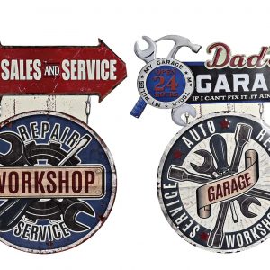 VINTAGE WALL DECORATION METAL 40X1X50 GARAGE 2 MOD.