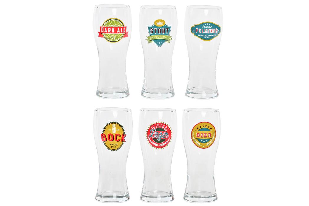 GLASS SET 6 PCS ,BEER MUGS MULTICOLORED