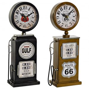 VINTAGE TABLE CLOCK METAL PP 13X7,5X35 2 MOD.