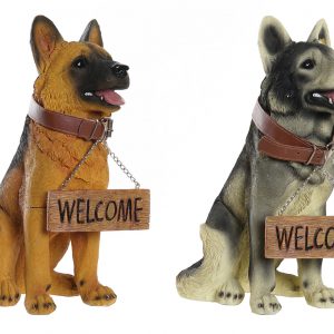 FIGURE RESIN DOGS WELCOME 14X22X30 DESIGN 2 MOD.