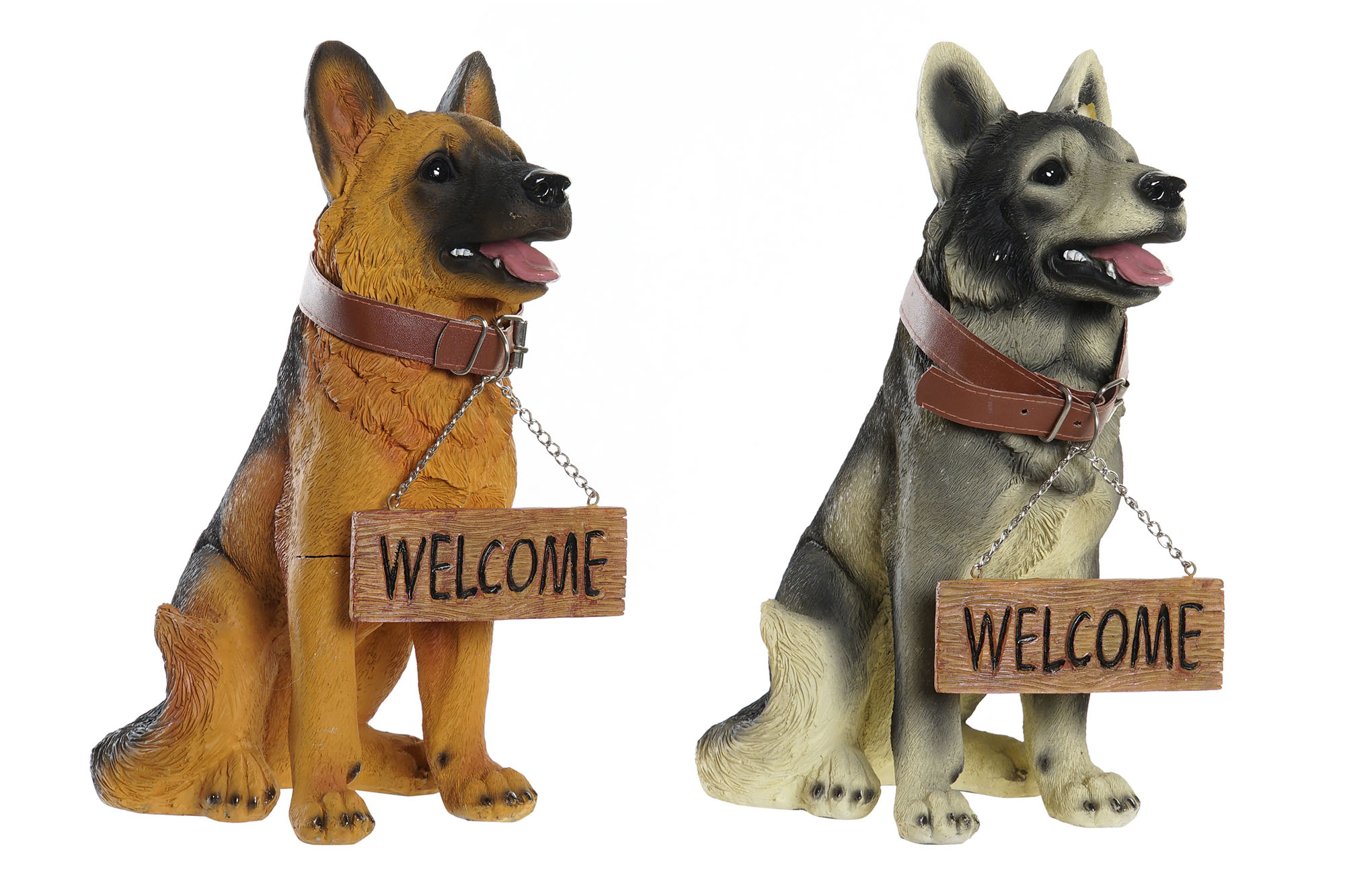 FIGURE RESIN DOGS WELCOME 14X22X30 DESIGN 2 MOD.