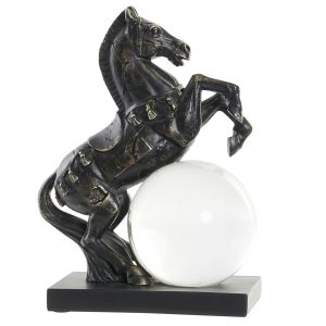 FIGURE RESIN GLASS Design HORSE BLACK