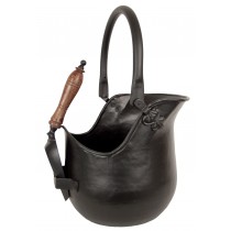 Solid Metal Bucket With Shovel - Black Finish 46cm H: 46.0 x W: 32.0 x D: 26.0cm