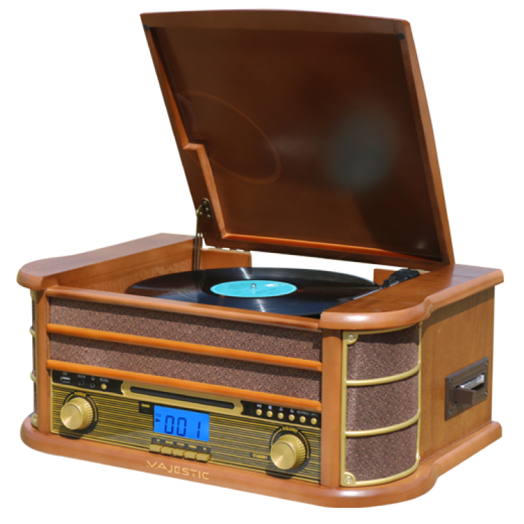 MAJESTIC TURNTABLE WITH BLUETOOTH ENCODER USB CD/MP3 PLAYER CASSETTE