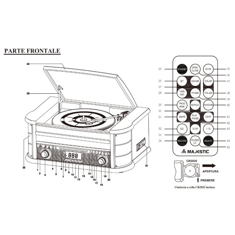 MAJESTIC TURNTABLE WITH BLUETOOTH ENCODER USB CD/MP3 PLAYER CASSETTE - Image 3