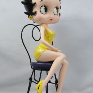 Original licence Betty Boop On Chair Yellow Glitter 32cm H: 32.0 x W: 13.0 x D: 11.0cm