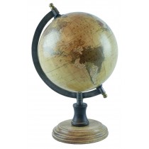 Globe On Wooden Base 27.5cm
