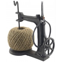 Metal Twine Holder & Scissors - Sewing Machine Brown 17cm H:17 x W:16 x D:8 cm