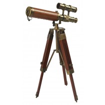 Telescope On Wood & Real Leather  Tripod 42cm
