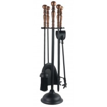 Large Companion Set With Copper Top 61cm H: 61.0 x W: 14.0 x D: 14.0cm