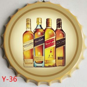 Huge Metal Printed Bottle Top DESIGN SIGN 35 cm