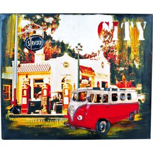 Metal Sign Hippie Bus "Vintage Design"