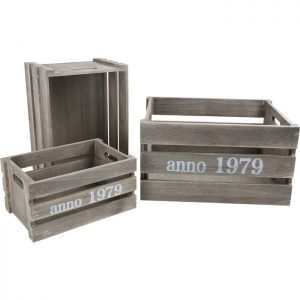 Wood design set of 3 pcs wooden crates