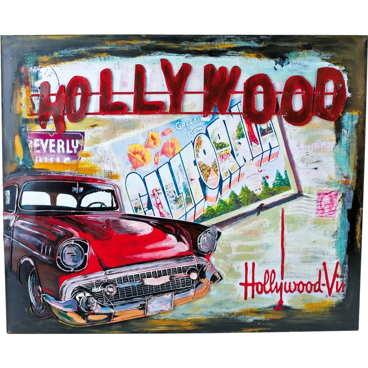 Metal Sign Hollywood "Vintage Design" Embossed hand made collection