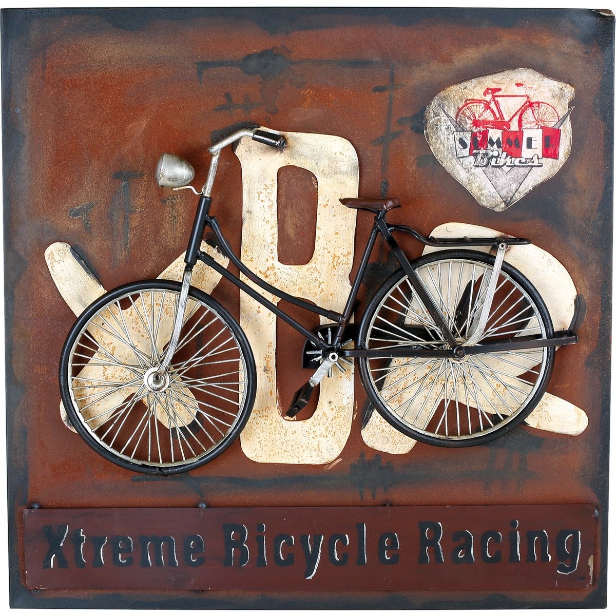 Metal Sign Bicycle "Vintage Rusted Design"