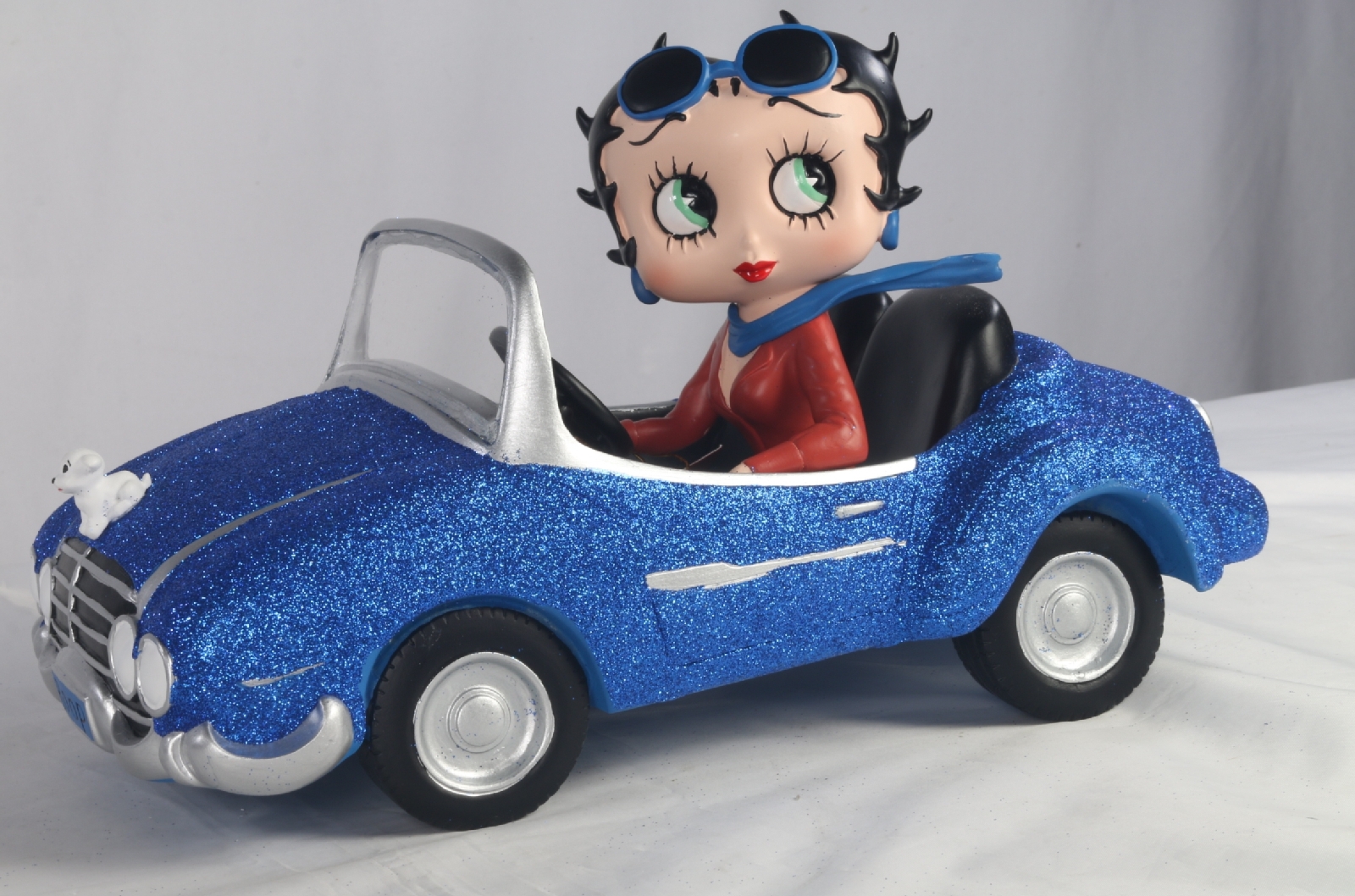 Betty Boop In Motor Car - Blue Glitter ** 30cm H: 17cm x W: 30cm x D: 16.5cm - Image 2