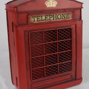 METAL DESIGN Telephone Wall Mounted Key Box - 26cm H: 26.0 x W: 19.5 x D: 9.0cm