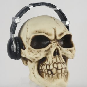 RESIN FIGURES ART DESIGN Skull With Headphones 22cm