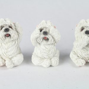 Set Of 3 Westies - Hear Speak, & See No Evil - 8cm H: 8.0 x W: 6.0 x D: 5.0cm
