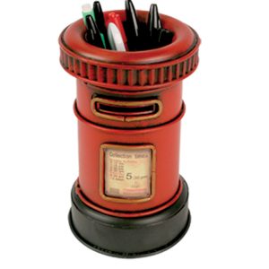 Metal Design Post Box Pen Holder - 16cm