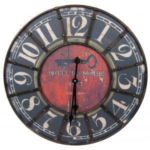 VINTAGE DESIGN Wooden Clock - Iron Frame 60cm
