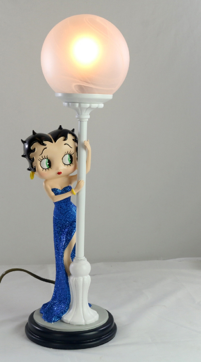Betty Boop Hide & Seek Lamp Blue Glitter Dress 48cm H: 48 x W: 16.0 x D: 15cm