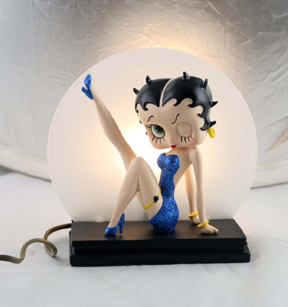Betty Boop Leg Up Lamp Blue Glitter 23cm H: 22.0 x W: 23.0 x D: 16.0cm