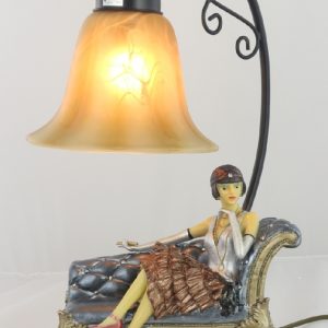 Resin art design Lady On Couch Table Lamp 42cm