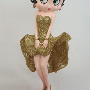 Betty Boop Posing Gold Glitter Dress 29.5cm H: 29.5 x W: 12.5 x D: 10.0cm