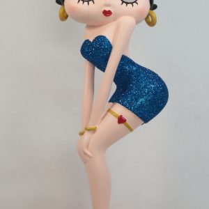 Betty Boop Classic Pose (Blue Glitter) 29cm H: 29cm x W: 10cm x D: 9.5cm