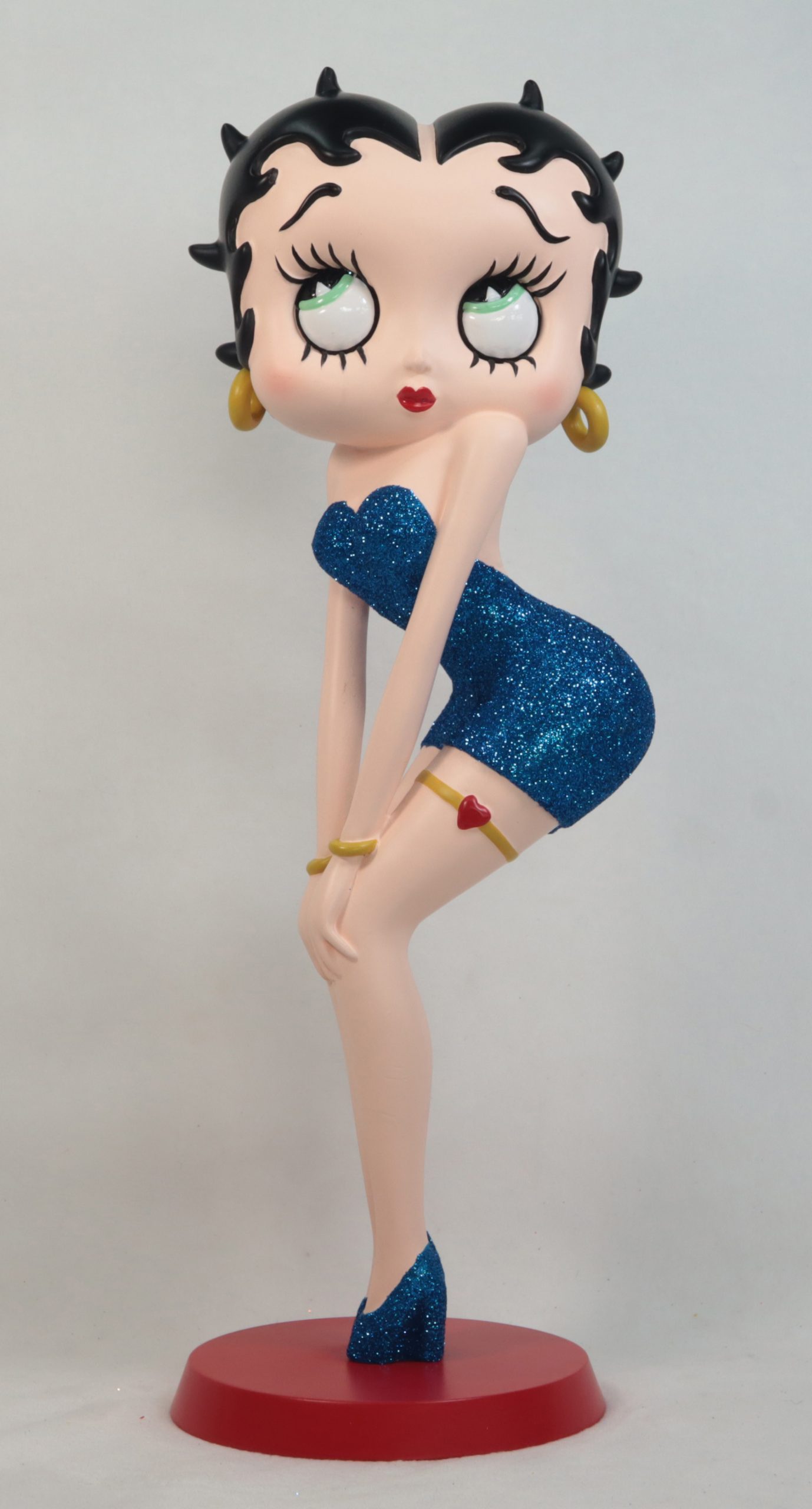 Betty Boop Classic Pose (Blue Glitter) 29cm H: 29cm x W: 10cm x D: 9.5cm